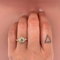 Champagne And White Snowflake Ring