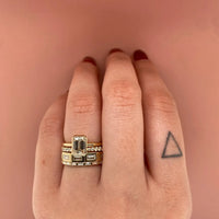 zoe-band-classical-round-half-diamond-band,aja-band-bezel-set-baguette-half-band,half-baquette-diamond-stackable-wedding-band