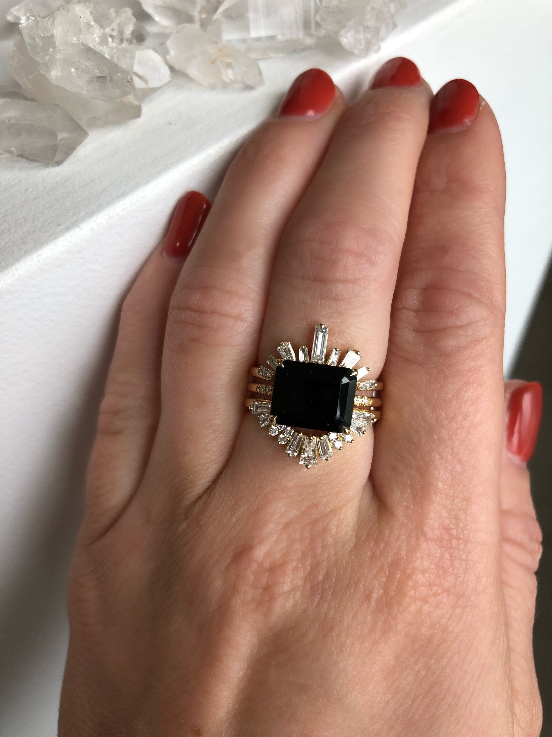 Horizontal Onyx Ring by Kasia Jewelry – Kasia