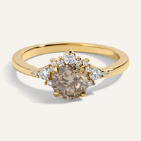 Champagne And White Snowflake Ring