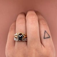 lou-band-asymmetrical-v-shape-diamond-band,ixchel-band-scattered-baguette-diamond-band-stackable-ring