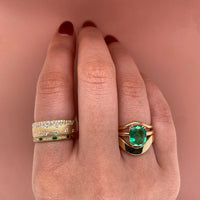 tanner-band-cigar-band-organically-placed-diamond-halft-matte-finish,emerald-diamond-half-band-ring,cole-band-slight-metal-contour-band,miranda-band-curved-all-metal-contour