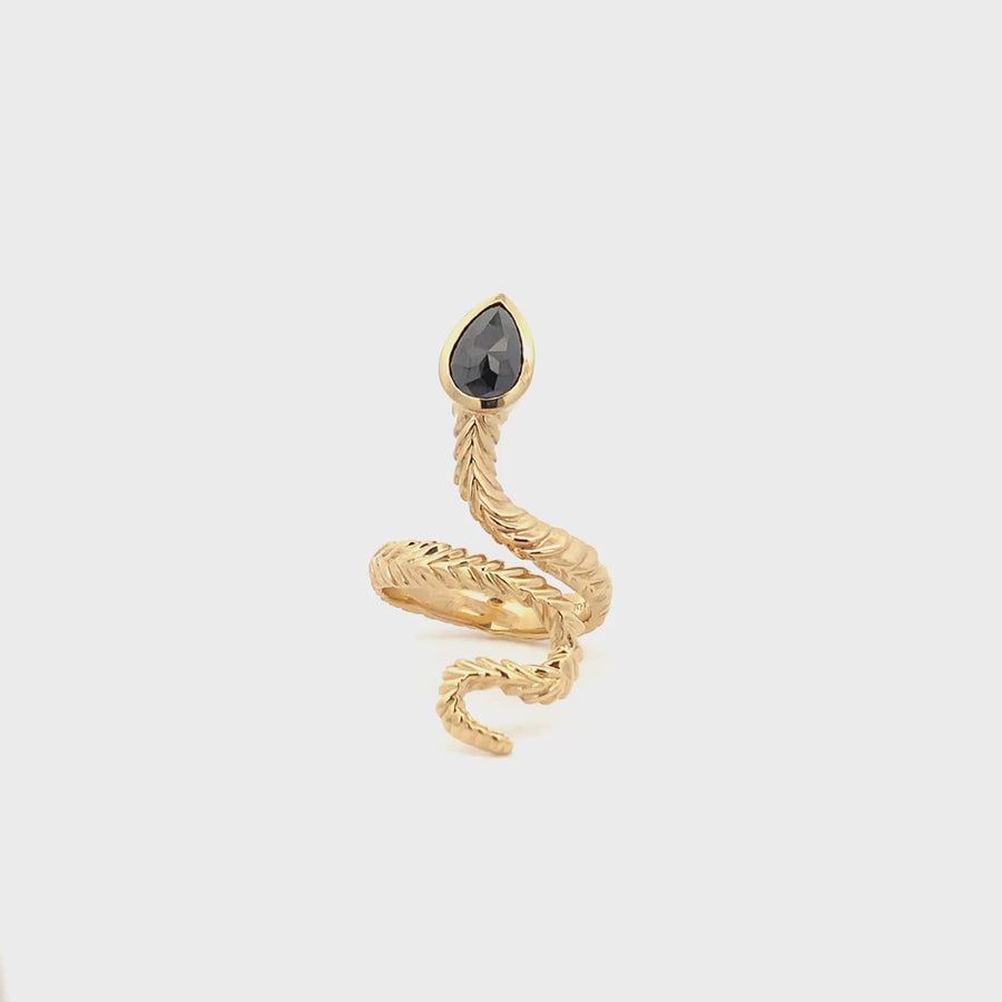 Black Diamond Serpent Ring